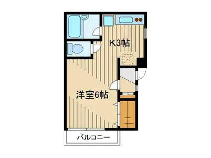 サニーコート(ワンルーム/2階)の間取り写真