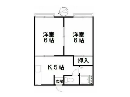 パルセ東明(2K/1階)の間取り写真