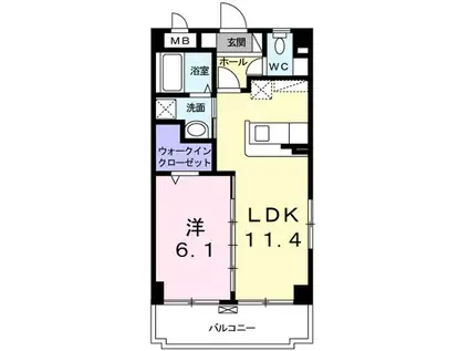 プランドール・K(1LDK/2階)の間取り写真