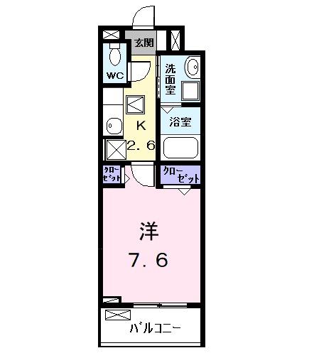 エクセルシオールII(1K/1階)の間取り写真