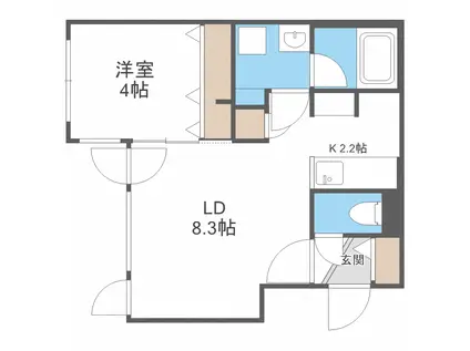 プログレッソ(1LDK/4階)の間取り写真