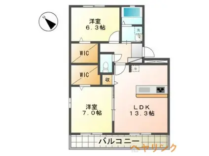 ラピス本郷(2LDK/2階)の間取り写真