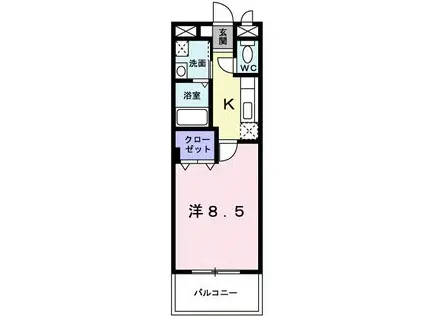 アビタシオン112(1K/2階)の間取り写真