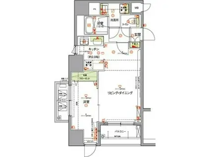 ハーモニーレジデンス両国テラス(1LDK/10階)の間取り写真