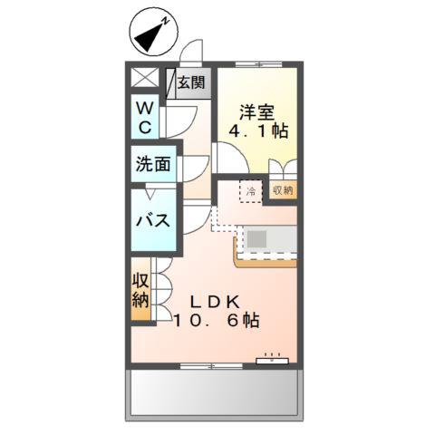 グランドステージ雅(1LDK/2階)の間取り写真