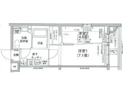 アイル グランデ中野ノース(2K/2階)の間取り写真