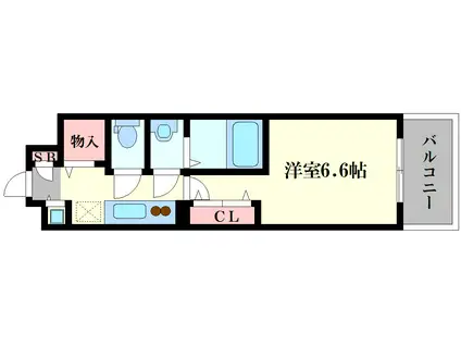 ラグゼ難波南(1K/14階)の間取り写真