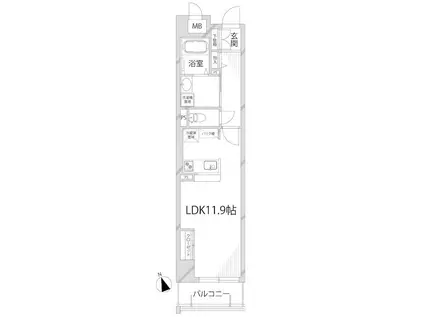 キャッスルコート龍野町II(ワンルーム/3階)の間取り写真