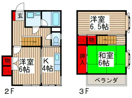 奥隅本町ビル(3K/2階)の間取り写真