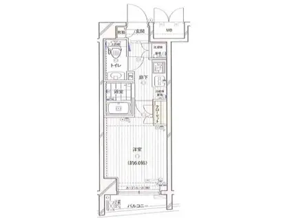 エクセリア二子多摩川(1K/6階)の間取り写真