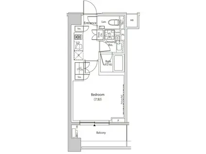 ザ・パークハビオ目黒プレイス(1K/5階)の間取り写真