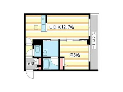 クオレール(1LDK/1階)の間取り写真