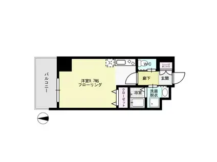 ジェイグランコート大濠公園(ワンルーム/14階)の間取り写真