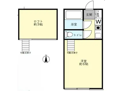 ジュネス南浦和(ワンルーム/2階)の間取り写真