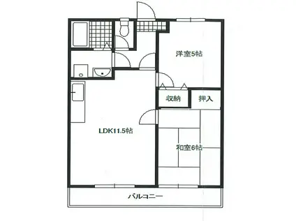 プランドゥール月ノ輪A(3DK/2階)の間取り写真