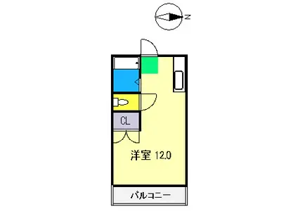 クラウン朝倉(ワンルーム/4階)の間取り写真