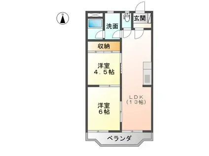 チェルシー(2LDK/1階)の間取り写真