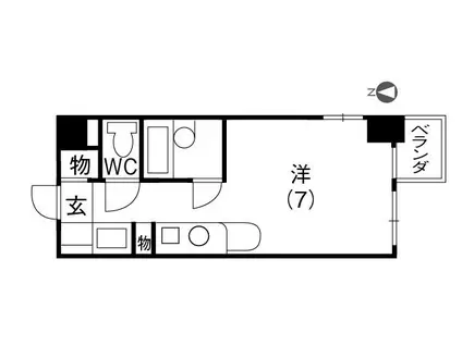 パセオ宝永III(ワンルーム/3階)の間取り写真