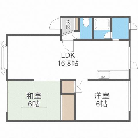 メグミハイツセブン(2LDK/2階)の間取り写真