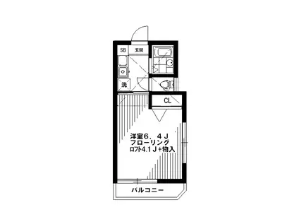 キャスル野方(1K/2階)の間取り写真