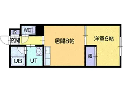 ORO MONTE(1LDK/1階)の間取り写真