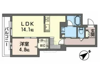 ALIVIO(1LDK/2階)の間取り写真