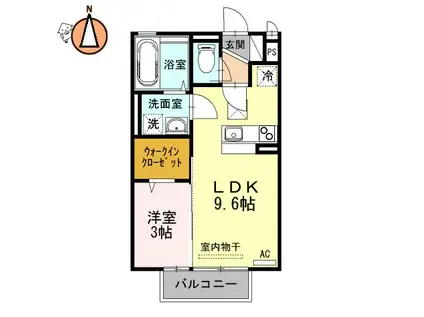 カーサ・フェリオ南佐古(1LDK/2階)の間取り写真