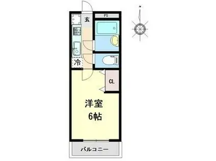 ドリームハイツ(1K/2階)の間取り写真