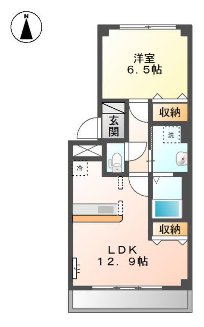 ESPOIR15(1LDK/2階)の間取り写真