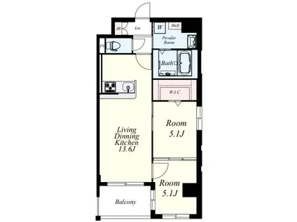 エクストラパレス(2LDK/12階)の間取り写真