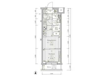 ミライズ下丸子アロー(1DK/2階)の間取り写真