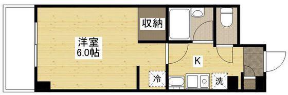 KSB 長束(1K/4階)の間取り写真