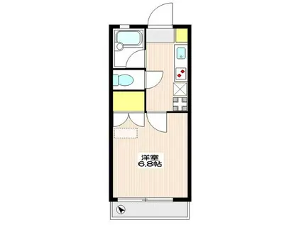 アベニール百合ヶ丘(1K/2階)の間取り写真
