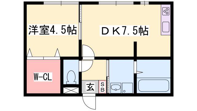 ソレジオ(1DK/1階)の間取り写真