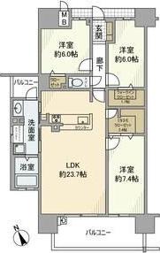アルファステイツ四日市新正(3LDK/4階)の間取り写真