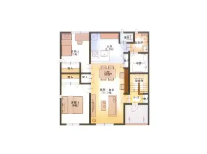 BELLE LEAD黒丸 B(2LDK/2階)の間取り写真