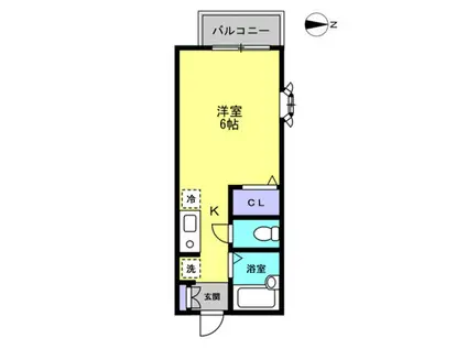 ビューラエム(ワンルーム/1階)の間取り写真