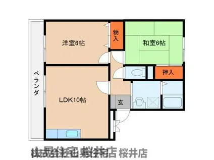 セジュールN-Ⅱ(2LDK/2階)の間取り写真