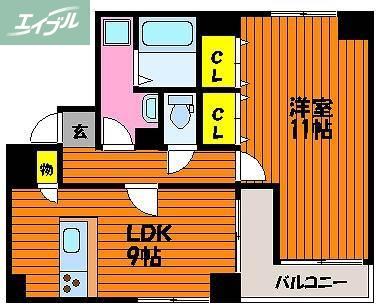 第一天瀬ビル(1LDK/7階)の間取り写真