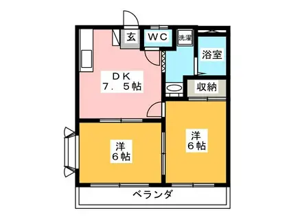 コーポ後藤(2DK/2階)の間取り写真