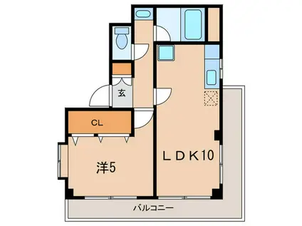 溝の口ノースリバー(1LDK/4階)の間取り写真