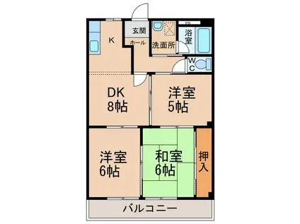 ハイツパイン(3DK/3階)の間取り写真