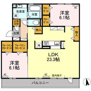 クリア トゥレス A棟(2LDK/3階)の間取り写真