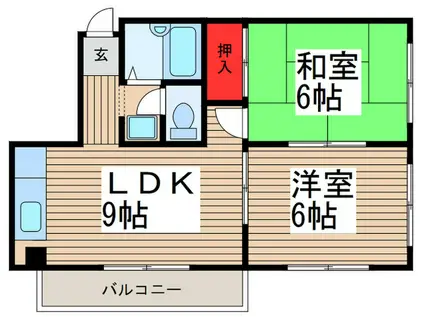 セピアコート中村(2LDK/3階)の間取り写真