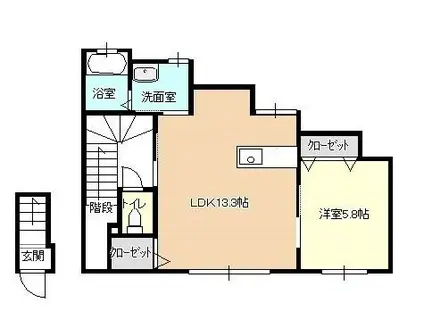 コーポカスタム(1LDK/2階)の間取り写真