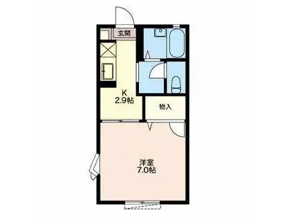 フレグランスチェリーB(1K/1階)の間取り写真