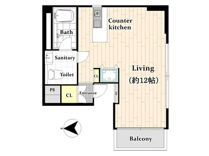 サンクチュアリコート(ワンルーム/3階)の間取り写真