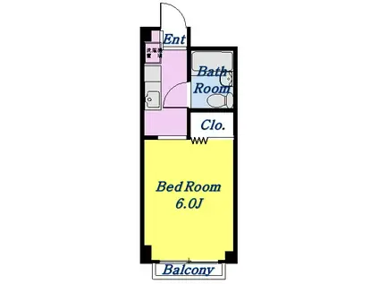 ポートヒルズ(1K/2階)の間取り写真