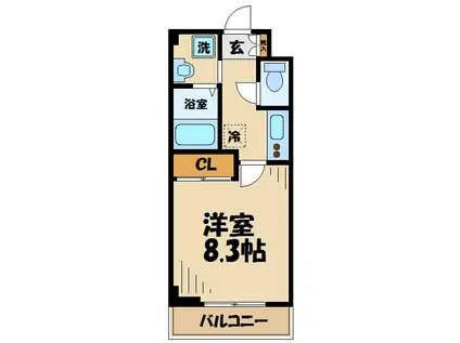 ローエングリン(1K/4階)の間取り写真