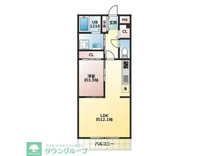 グランディオ(1LDK/1階)の間取り写真